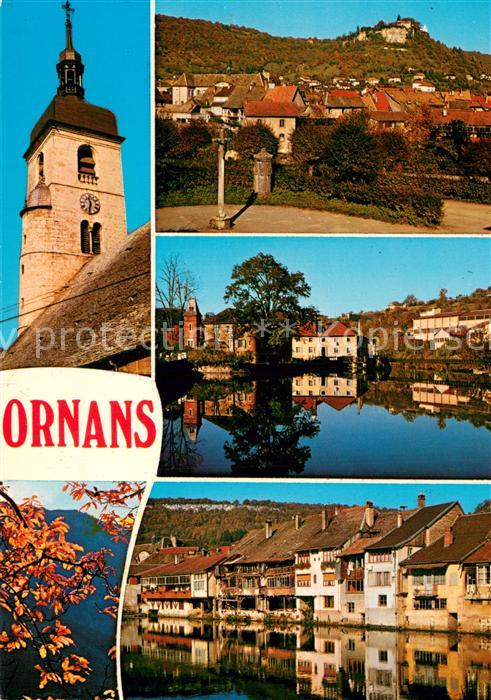 Ornans Teilansichten Partie am Fluss Kirchturm