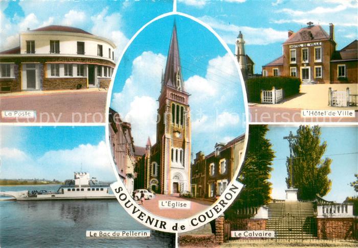 Coueron Poste Hôtel de Ville Bac du Pellerin Eglise Calvaire Croix