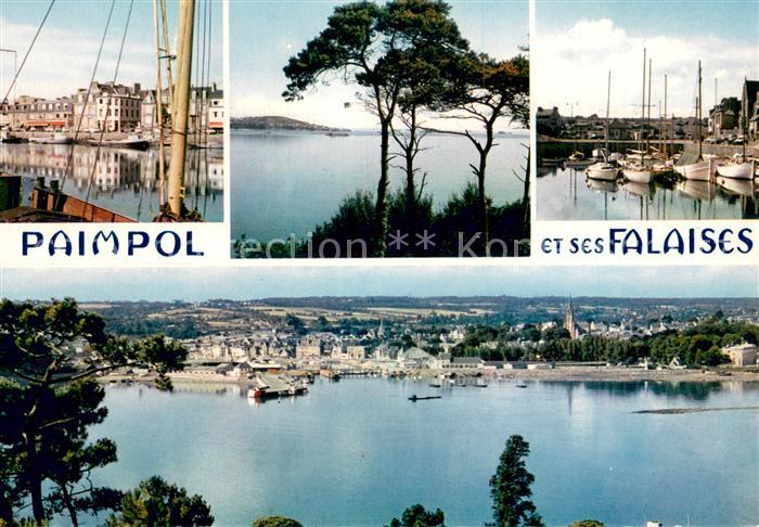 Paimpol 22 et ses falaises vue Generale sur le port de la côte voisine