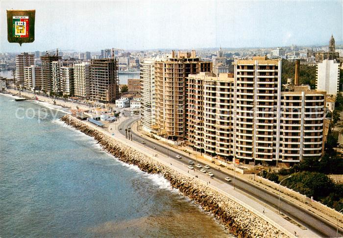 Malaga Andalucia Vista aérea del Paseo Marítimo