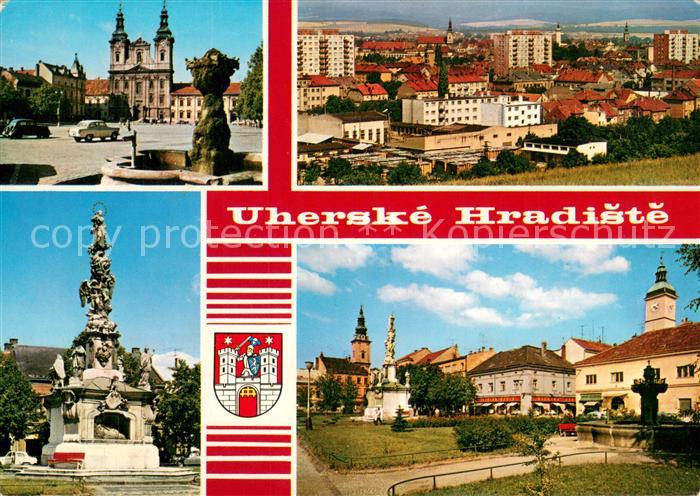 Uherske Hradiste CZ Namesti Klementa Gottwalda Celkovy pohled Morovy sloup Names