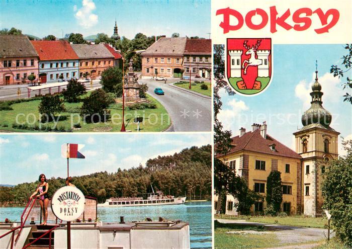 Doksy Hirschberg See CZ Pristavice Doksy Plac Kirche Schwimmbad