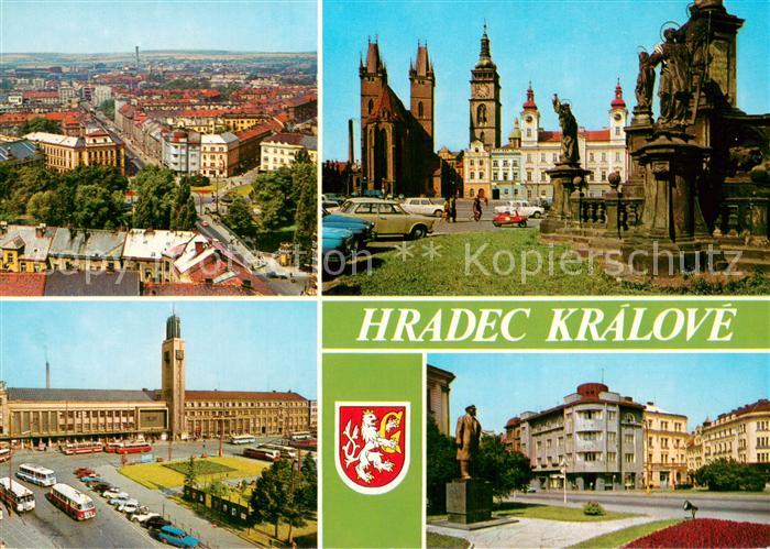 Hradec Kralove Koeniggraetz Celkovy pohled z Bile veze Zizkovo namesti Nadrazi L