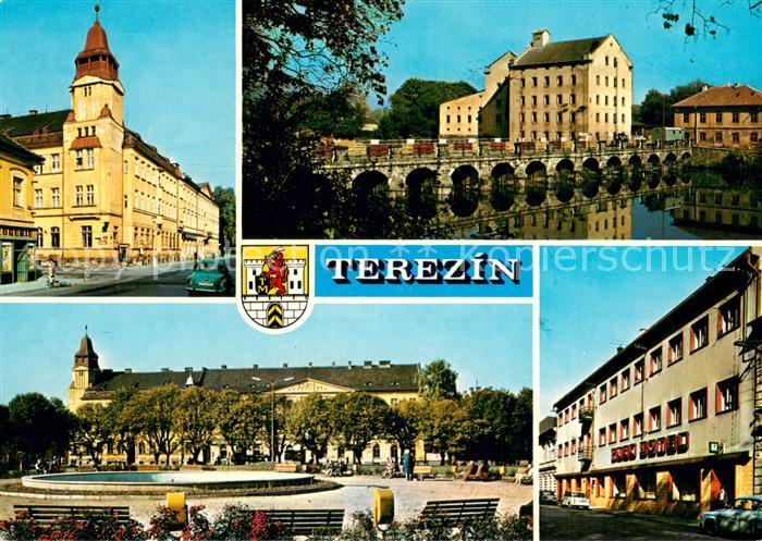 Terezin Theresienstadt CZ Budova posty Terezinske mlyny Namesti Cs armady Hotel
