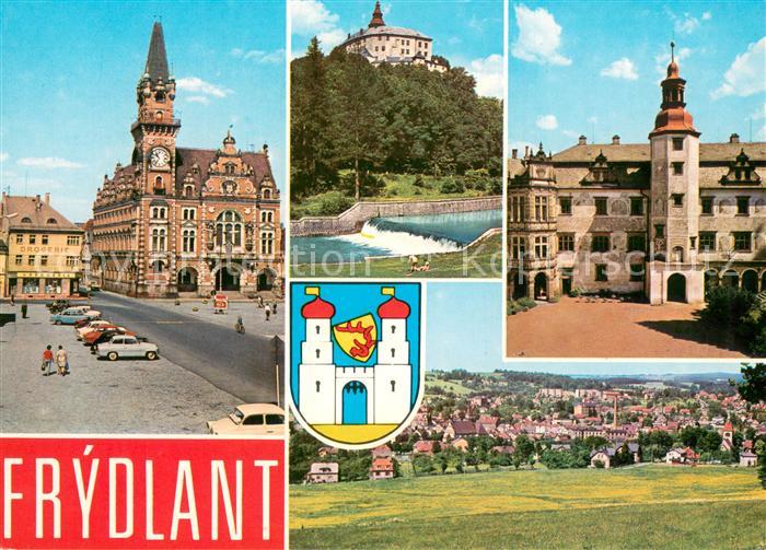 Frydlant nad Ostravici Marktplatz Rathaus Schloss Panorama