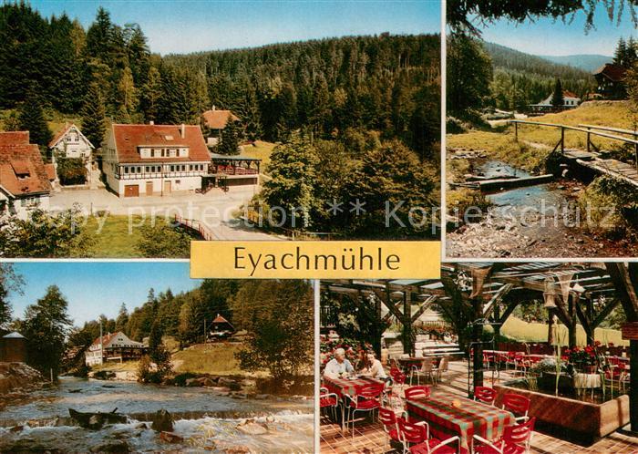 Wildbad Schwarzwald Gasthaus Pension Eyachmuehle Cafe Gartenterrasse Panorama