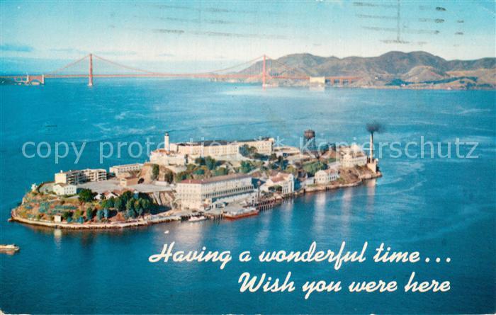 San Francisco California Alcatraz Island known as The Rock Federal Prison aerial