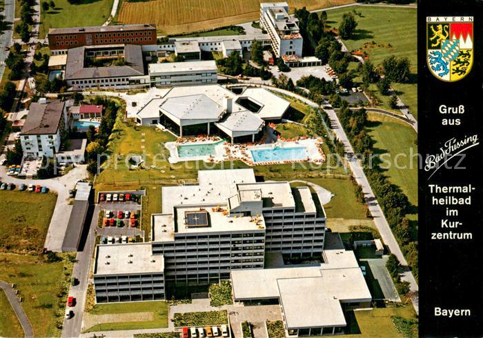 Bad Fuessing Thermalbad Kurmittelhaus mit Kurklinik Niederbayern Fliegeraufnahme