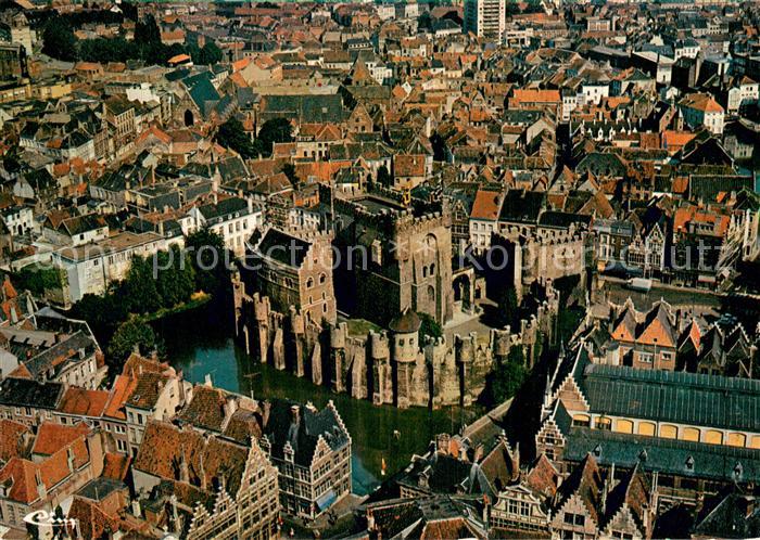 Gent Gand Flandre Fliegeraufnahme mit Grafenschloss