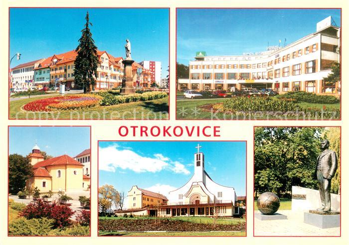 Otrokovice CZ Nam 3 kvetna Hotel Spolensky Dum Kostel Sv Michaela Kostel Sv Vojt