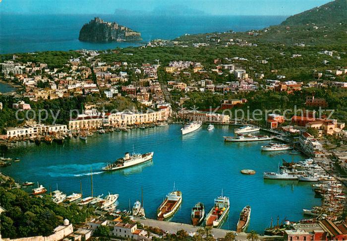 Ischia IT Veduta aerea Il Porto e il Castello