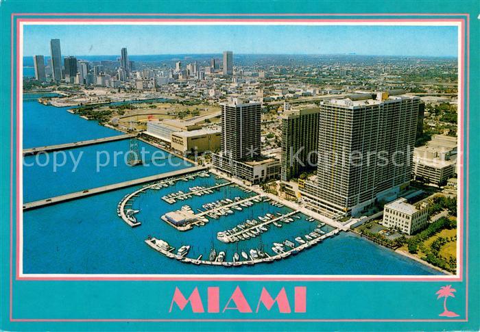 Miami Florida Looking sough showing the Marriott on Biscayne Bay aerial