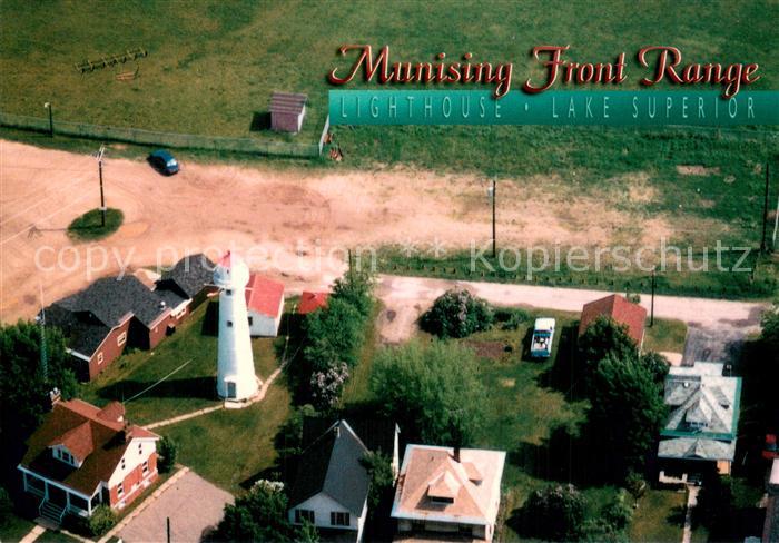 Munising Michigan Lighthouse Lake Superior aerial view