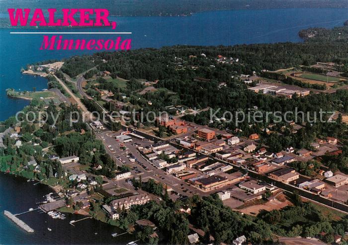 Walker Minnesota City of Walker and Leech Lake aerial view
