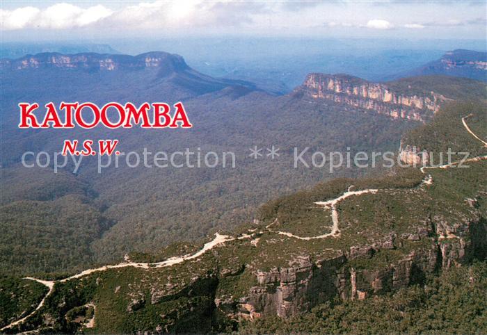 Katoomba Australia Aerial view of Narrow Neck Mt Solitary part of the Blue Mount