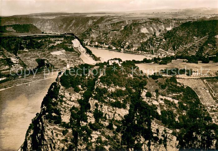 Loreley Lorelei im Rheintal Fliegeraufnahme