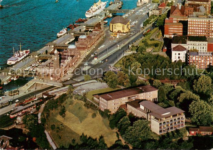 HAMBURG  CITY St Pauli Landungsbruecken Fliegeraufnahme