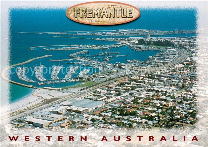 Fremantle Aerial view of city and harbours