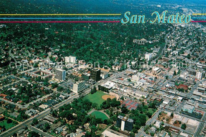 San Mateo California Aerial view of downtown