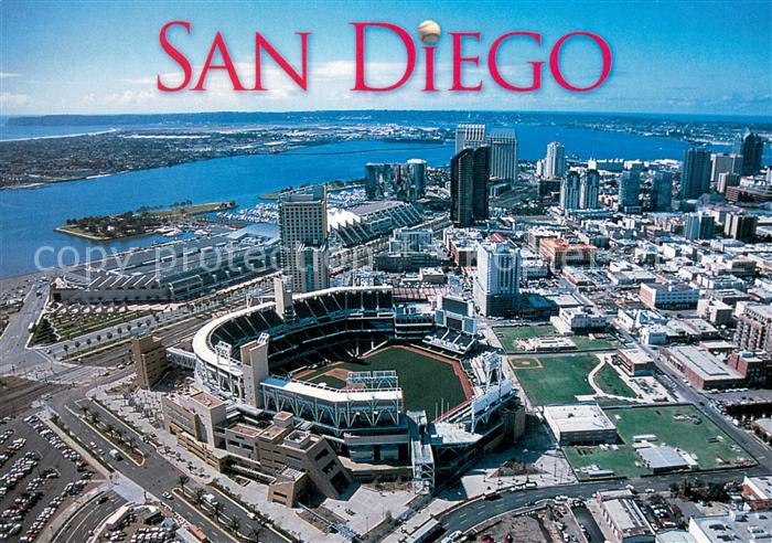 San Diego California Aerial view with the new baseball park