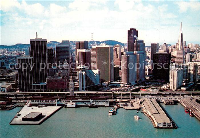 San Francisco California Aerial view Embarcadero Center and Waterfront