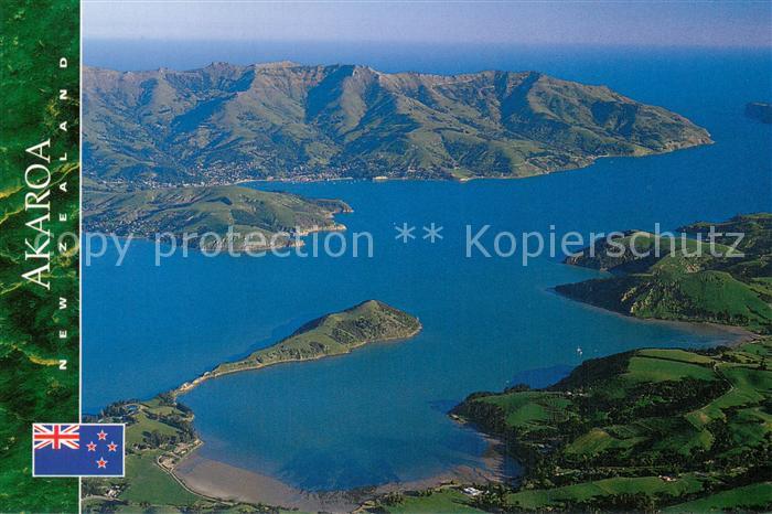 Akaroa Aerial view of Akaroa Harbour and the O