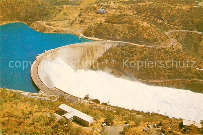 Zimbabwe Sambia Kariba Dam Wall Fliegeraufnahme