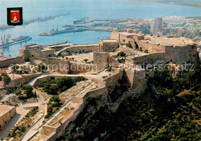 Alicante Castillo de Santa Barbara Fliegeraufnahme
