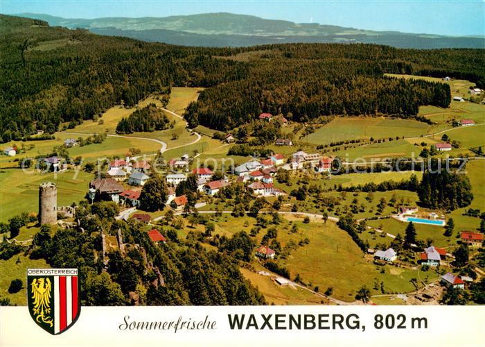 Waxenberg Oberneukirchen Fliegeraufnahme mit Ruine Waxenberg