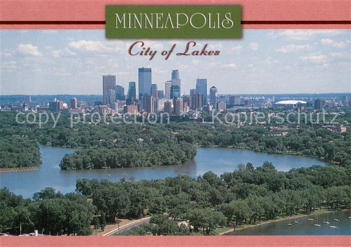 Minneapolis Minnesota City of Lakes Aerial view