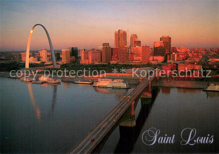 Saint Louis Missouri Skyline along with its Arch stand against the Mississippi R