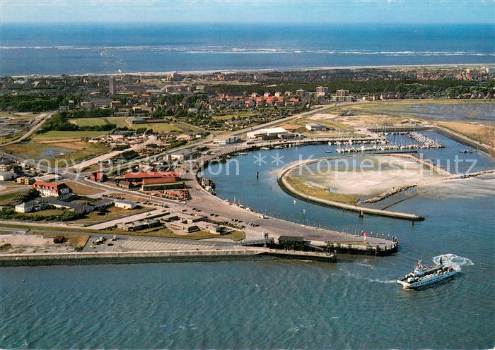 Norderney Nordseebad Hafen mit Erholungsheim Norderoog Fliegeraufnahme