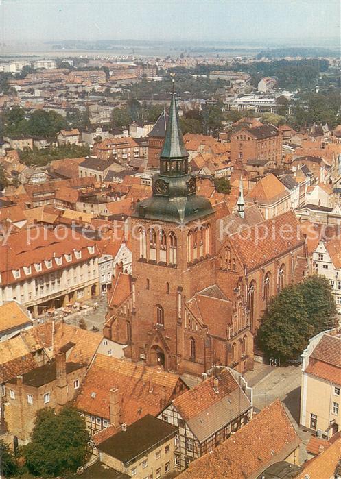 Guestrow Mecklenburg Vorpommern Stadt und Pfarrkirche St Marien Fliegeraufnahme