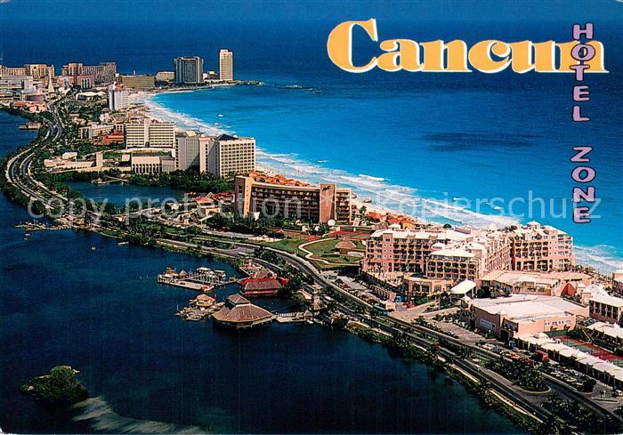 Cancun Mexico Vista aérea Zona hotelera Punta Cancún