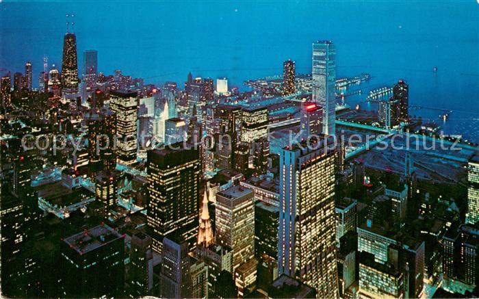 Chicago Illinois Fliegeraufnahme Night Skyline from Sears Tower
