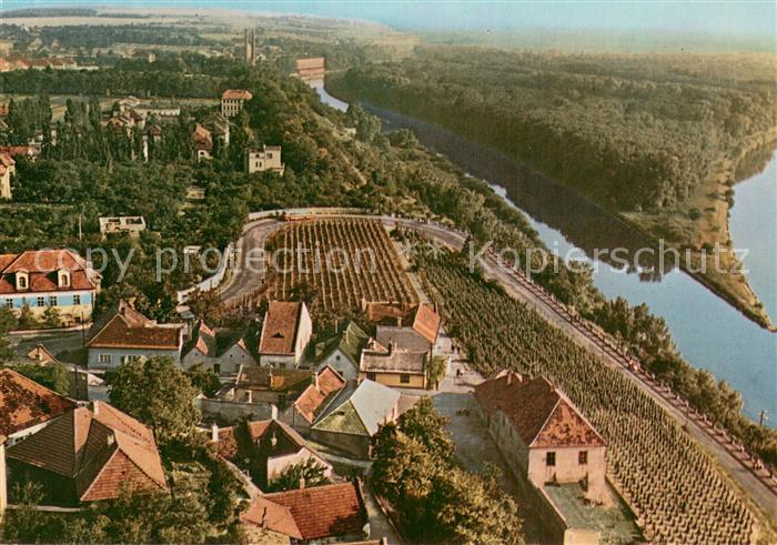 Melnik Czechia Fliegeraufnahme Zusammenfluss d. Elbe u. Moldau