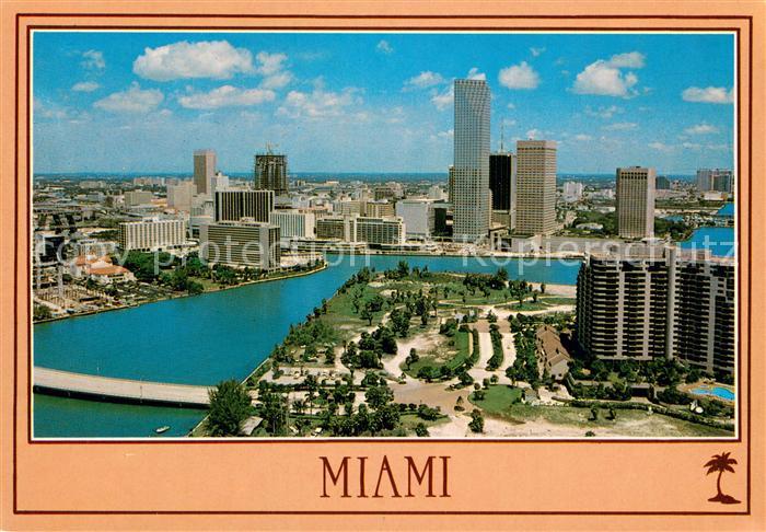 Miami Florida Miami Skyline with Holiday Inn dupont-Plaza and Hyatt-Regency