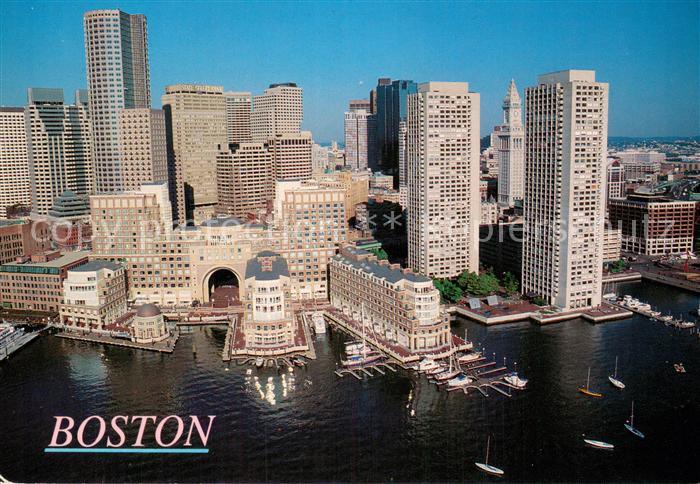 Boston Massachusetts Fliegeraufnahme Harbor Skyline