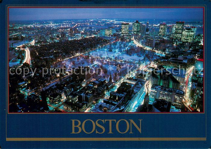 Boston Massachusetts Overview from John Hancock Building by night