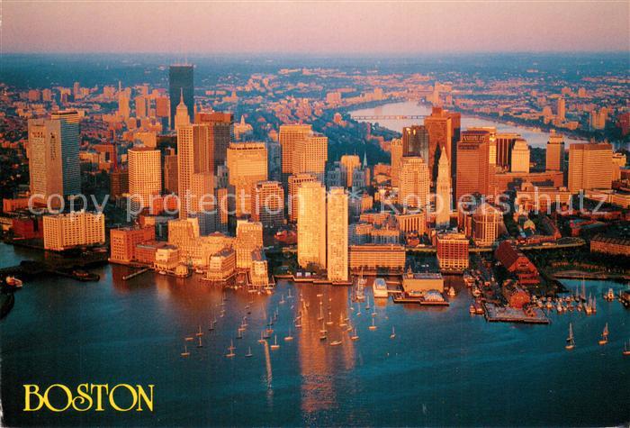 Boston Massachusetts Fliegeraufnahme Sun rising Downtown
