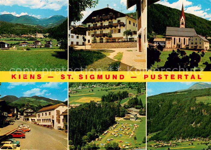 Kiens Suedtirol Teilansichten d. Pustertals st. Sigmund Camping-Fliegeraufnahme