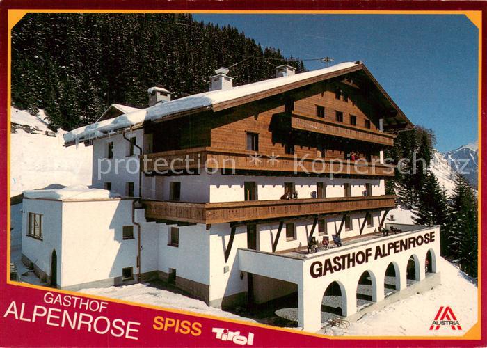 Spiss Gasthof Alpenrose Aussenansicht Winter Schnee