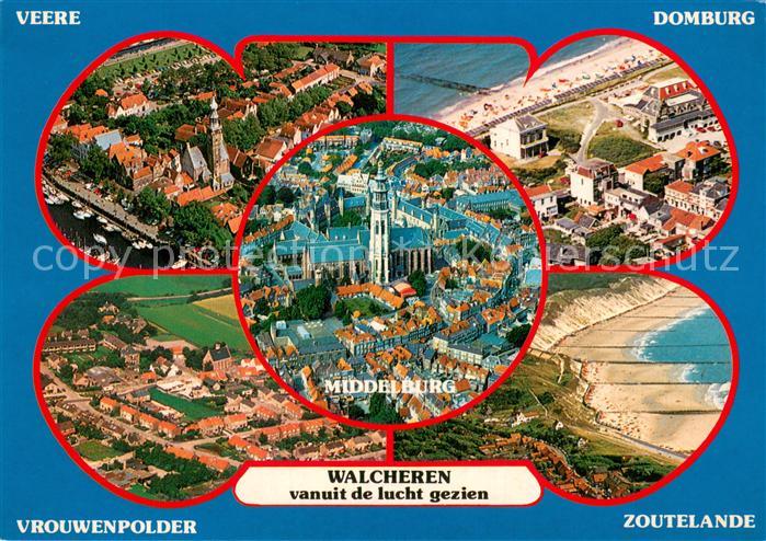 Middelburg Zeeland Fliegeraufnahme Veere Domburg Zoutelande Vrouwenpolder