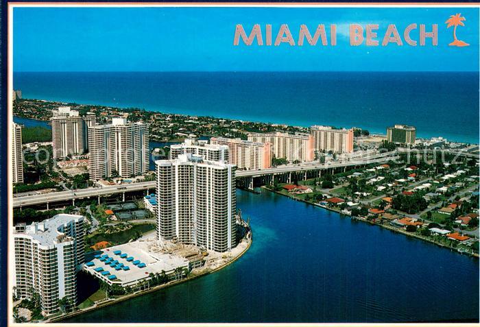 Miami Beach Fliegeraufnahme Intracoastal-Waterway Marco-Polo-Hotel and Golden-Be