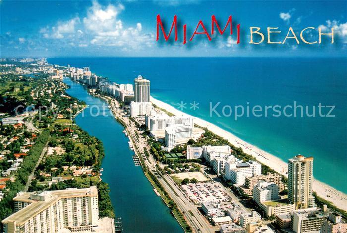 Miami Beach Fliegeraufnahme Hotels along Atlantic Ocean