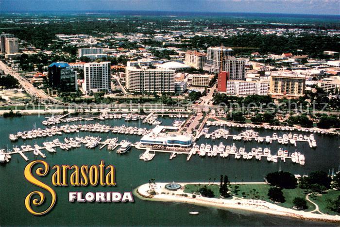 Sarasota Florida Fliegeraufnahme Downtown Bayfront-Park and Marina
