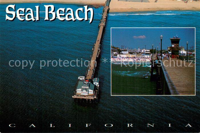 Seal Beach California Fliegeraufnahme Seal Beach Pier Rubys Restaurant
