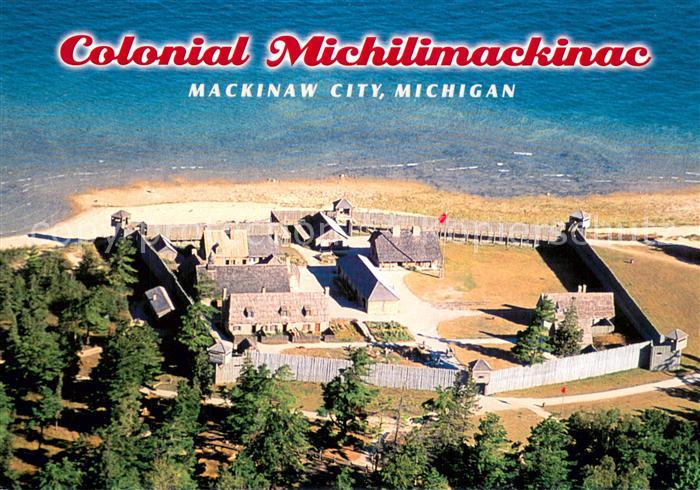Mackinaw City Michigan Fliegeraufnahme Colonial Michilimackinac