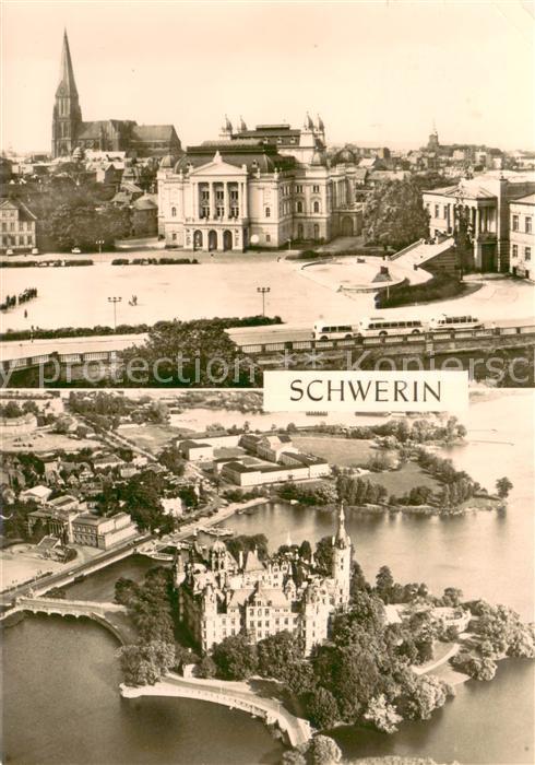 Schwerin  Mecklenburg Fliegeraufnahme Meckl. Staatstheater Staatl. Museum u. Dom