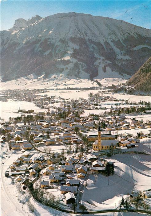 Pfronten Ostallgaeu Bayern Gesamtansicht im Schnee m. Aggenstein u. Breitenberg